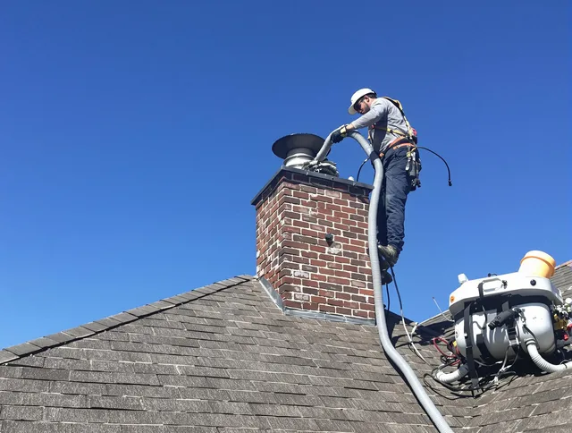 Dedicated Cerritos Chimney Sweep team member cleaning a chimney in Cerritos, CA