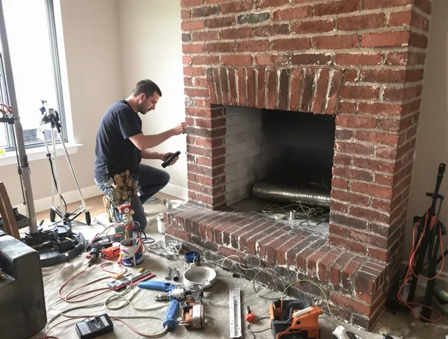 Cerritos Chimney Sweep specialist finalizing chimney liner service in Cerritos, CA