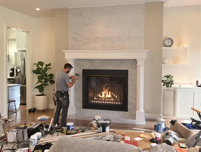 Newly installed fireplace by Cerritos Chimney Sweep in Cerritos, CA