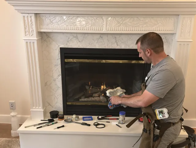 Cerritos Chimney Sweep performing fireplace maintenance in Cerritos, CA